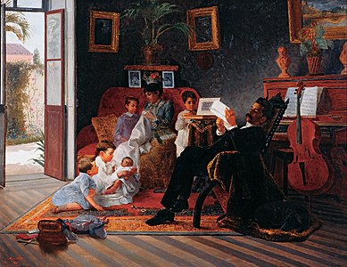 Scene of Adolfo Pinto's Family José Ferraz de Almeida Júnior (1891)