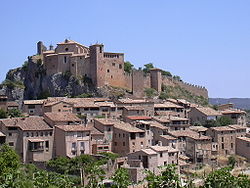 View of Alquézar with the Collegiate church on top