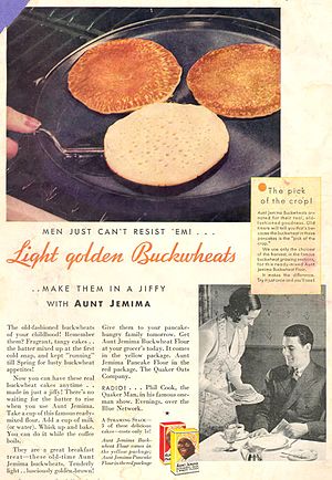 1932 advertisement for Aunt Jemima Pancake Mix...