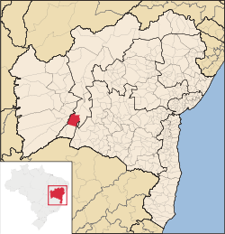 塞拉-杜拉馬略在巴西和巴伊亞州的位置