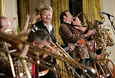 Brian Setzer performs with his orchestra in the East Room of the White House.jpg