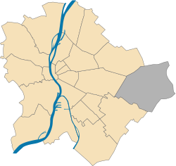 Lokasi Distrik XVII di Budapest (abu-abu)