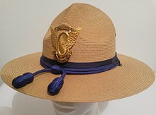 A straw campaign hat used by California Highway Patrol CHP STRAW HAT.jpg