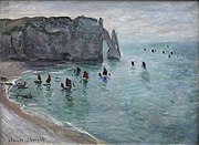 クロード・モネ Etretat the Aval door: fishing boats leaving the harbour, 1885