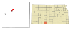 Location within Comanche County and Kansas