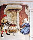 Spit-roasting, from a 1432 edition of the Decameron