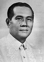 Black and white photographic portrait of Diosdado Macapagal