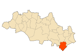 Location of the municipality in the wilaya of Oum El Bouaghi.