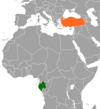 Location map for Gabon and Turkey.