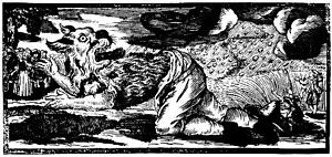 Werewolf Woodcut, German, 1722