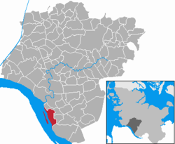 Elhelyezkedése Schleswig-Holstein térképén