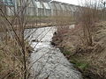 ヘースバッハの市街地でヘース川（ドイツ語版）がアシャッフ川へ合流している場所。