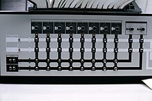 Left side, 2167 configuration console for the IBM/System 360 Model 67-2 (duplex) at the University of Michigan, c. 1969 IBM-S360-67ConfigurationConsoleCloseup.jpg