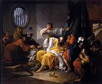 Sokrates död av Jacques Philippe Joseph de Saint-Quentin från 1762 (École nationale supérieure des Beaux-Arts).