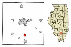 Location of Bonnie in Jefferson County, Illinois.