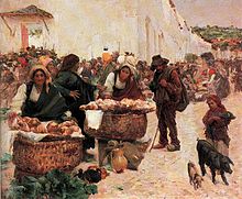 As Padeiras, Mercado em Figueiró (1898), de José Malhoa. Óleo sobre tela, em coleção particular.