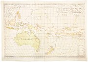 Daniel Djurbergs Karta över Polynesien eller femte delen af jordklotet (1780) med namnet Ulimaroa för Australien.