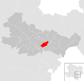 Poloha obce Kottingbrunn v okrese Baden (klikacia mapa)