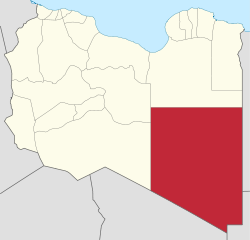 Die Lage von Munizip al-Kufra in Libyen