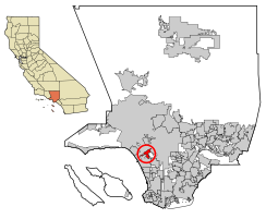 Location of Culver City in Los Angeles County, California