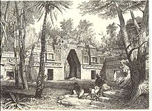 Rysunek Catherwooda prezentujący łuk w Labnie