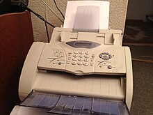 Laser fax having a compact, built-in laser printer, 2001. Laserfax.JPG