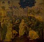 Adorazione dei Magi Olio su Tavola, 246x243, Galleria degli Uffizi, Firenze