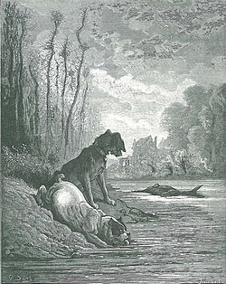 Image illustrative de l’article Les Deux Chiens et l'Âne mort