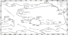 Piers influential mapping of Halifax defences in The Evolution of the Halifax Fortress Line drawing of principal forts, blockhouses, and batteries of Halifax's early defences, Halifax, Nova Scotia, Canada.png