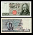 Kolumbo na novčanici od 5000 lira