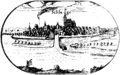 Panorama von Schlawe an der Wipper mit der Wipperbrücke im Vordergrund auf der Lubinschen Karte von 1618