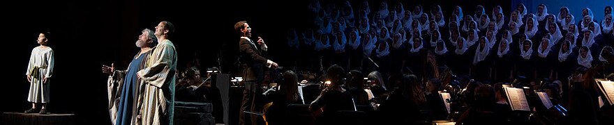 MCO performing a staged production of Mendelssohn's Elijah in their "Deliver Us" concert at Arizona's Mesa Arts Center, 2015 MCO Performance of Mendelssohn's Elijah 2015.jpg