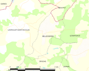 Poziția localității Bellesserre