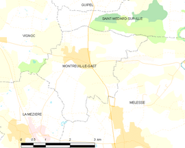 Mapa obce Montreuil-le-Gast