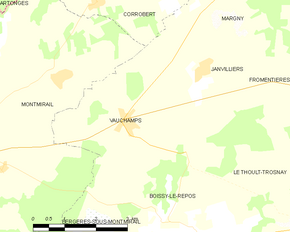 Poziția localității Vauchamps