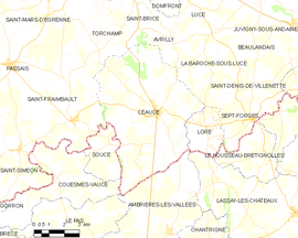 Mapa obce Ceaucé