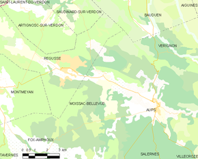 Poziția localității Moissac-Bellevue