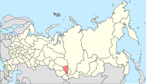Кемеровська область на карті суб'єктів Російської Федерації