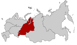 Location of the Ural Federal District within Russia