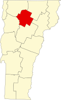 ラモイル郡の位置を示したバーモント州の地図