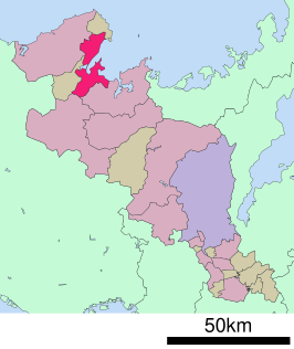 Situering van Miyazu in de prefectuur Kyoto