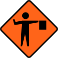 (TW-15) Flagman ahead