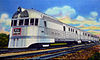 A postcard showing the Ozark State Zephyr at an unspecified date in the 1930s