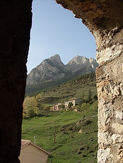 Pedraforca frae the belfry o Saldes