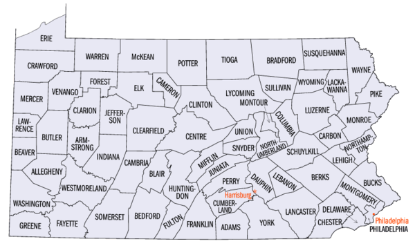 counties of Pennsylvania