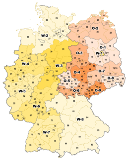 Postleitzahlenkarte Deutschland 4stellig bis 1993