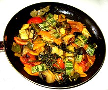 Elizabeth David's 1950 A Book of Mediterranean Food changed English cooking with dishes such as ratatouille. Ratatouille.jpg