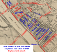 Quai de Bercy sur plan de 1784