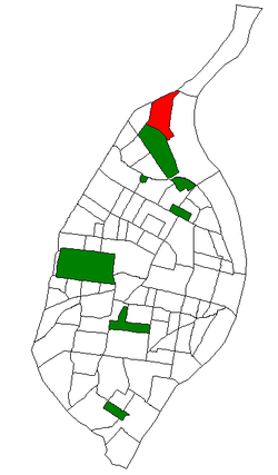 Location (red) of Baden within St. Louis