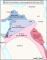 Aufteilung des Nahen Ostens in Einflusszonen im Sykes-Picot-Abkommen